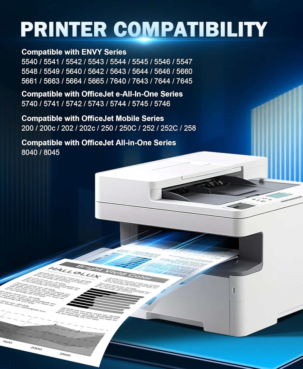 HALLOLUX 62XL Nero Cartucce Alta capacità, Sostituzione per HP 62 62 XL