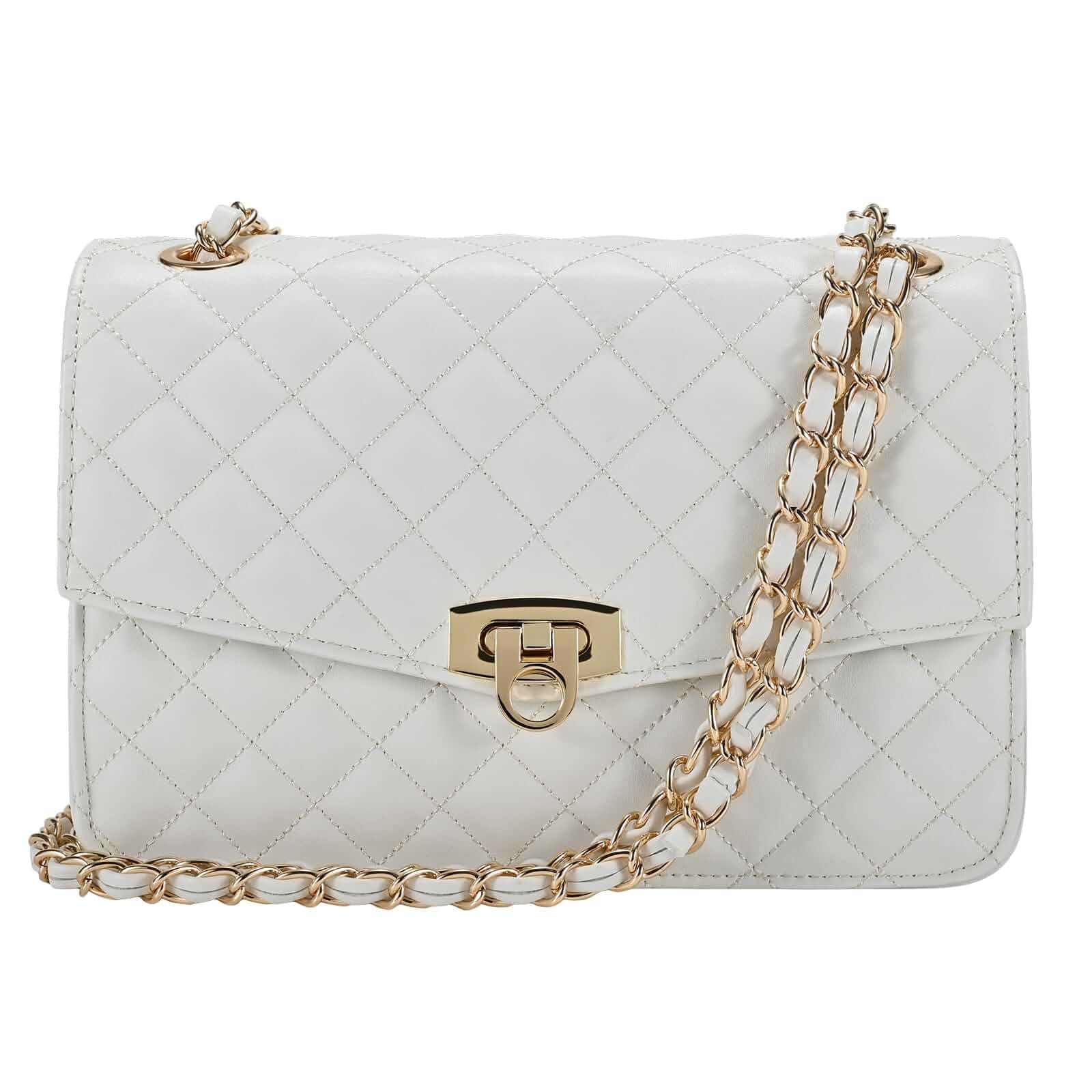 GM LIKKIE Quilted Medium Shoulder Crossbody Bag for Women GM LIKKIE Dressy Evening Wedding Small Clutch Purse with Chain Strap, Soft Vegan Leather Flap Handbags
