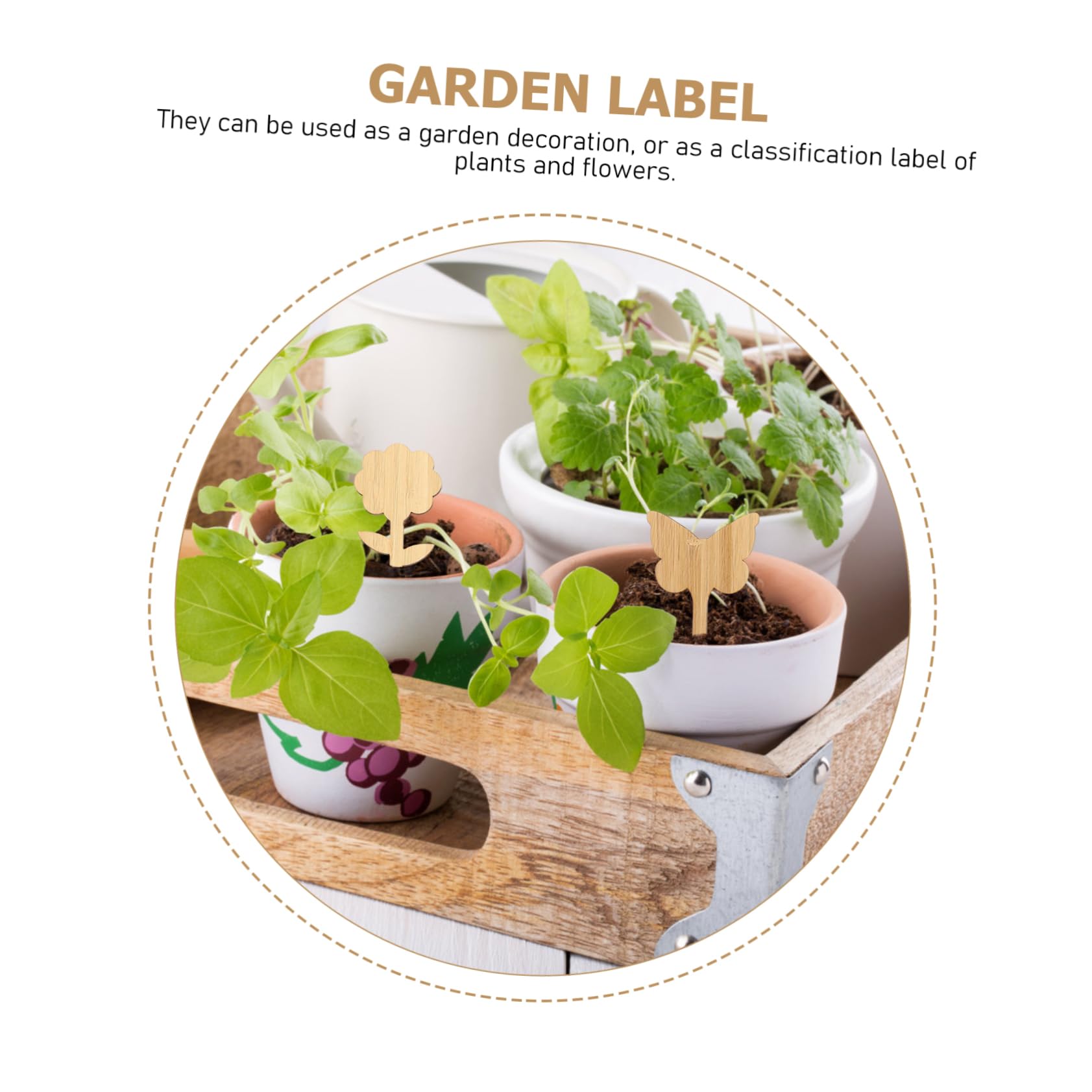 Kisangel 5 Sätze Garteneinsatz Etiketten Pflanzennamensschilder Markierungen Gartenschild-stick Blumenkennzeichnungstafeln Gartenpfahl Kunstpflanze Mehrere Steht Bambus 90 Stück * 5