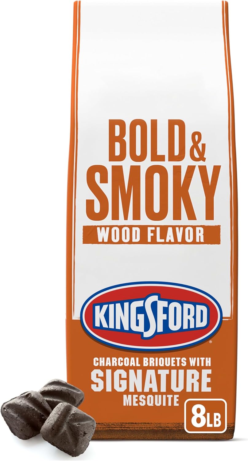 Kingsford Charcoal Briquettes with Signature Mesquite, BBQ Charcoal for Grilling, 8 Pounds (Package May Vary)