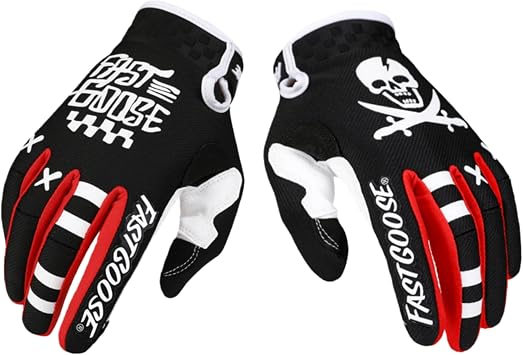 Skull Full-Finger Motorcycle Glove Breathable Touchscreen Dirtbike Gloves for ATV MTB Motocross Racing Men & Women