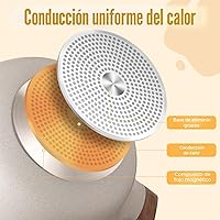 Vista 6 de DEZIN 5-QT Olla de Doble Sabor Shabu Shabu con Divisorio, Olla de Inducción Antiadherente de Doble Cara, Olla de 12 Pulgadas Dividida para Cocinar