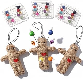 Poen 3 Pcs Voodoo Dolls Horror Doll with 30 Skull 