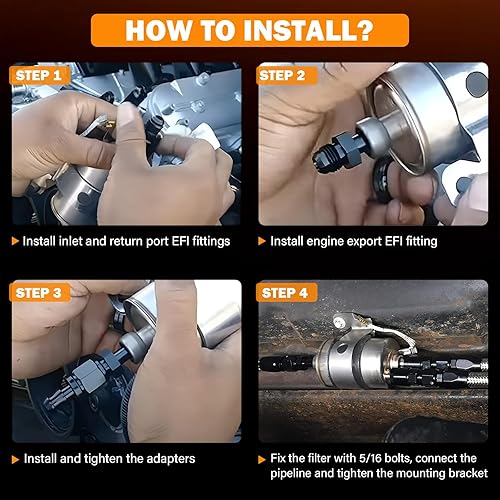 Miniatura 7 de Kit de regulador de filtro de combustible de 58 PSI para conversión LS Swap EFI, reemplazo para Chevrolet Chevy Regulador de presión del filtro de