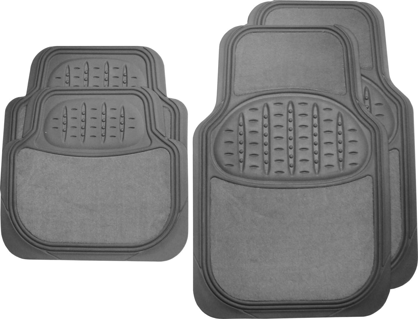 Rubber+ Carpet 4Pc Rubber Mat/With Carpet Pad Car Floor Mat