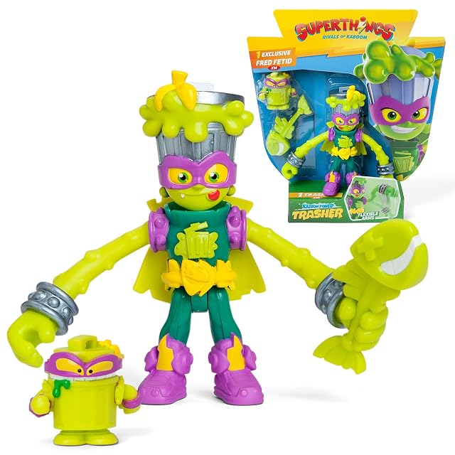SUPERTHINGS KAZOOM Power Mission – Kazoom Kids. Figura Articulada de Trasher de la Serie de TV. Contiene 1 Kid, 1 Figura Exclusiva y 1 Accesorio