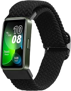 kwmobile Pulsera compatible con Huawei Band 8 - Correa de nylon para fitness tracker - negro