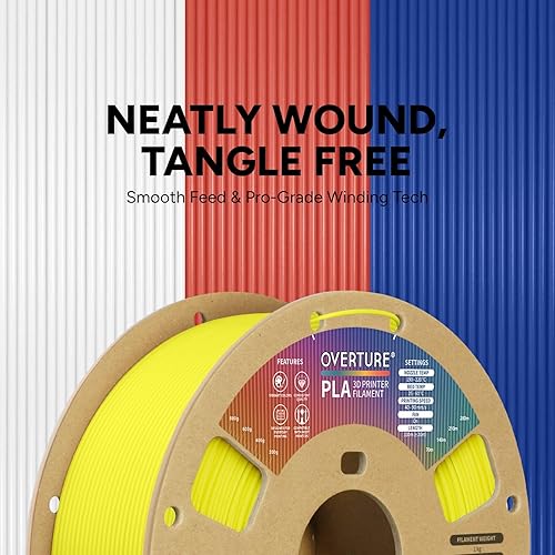 Vista 56 de Overture - Filamento PLA de impresión 3D para la mayoría de FDM en 1.75 milímetros, en bobina de 1 kilogramo de 200 x 200 milímetros y de precisión