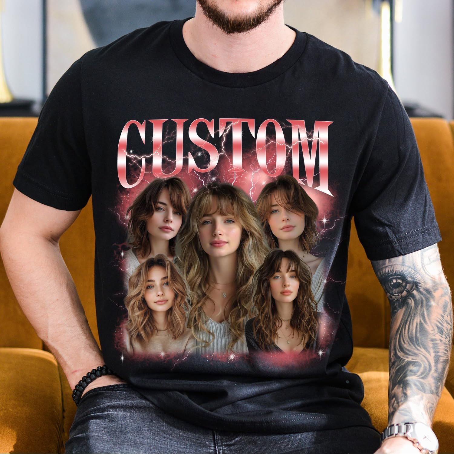 IZI POD Custom Bootleg Rap Tee, Custom Shirt Vintage Graphic, Personalized Shirt for Boyfriend Girlfriend, Gift for Valentine - Image 6