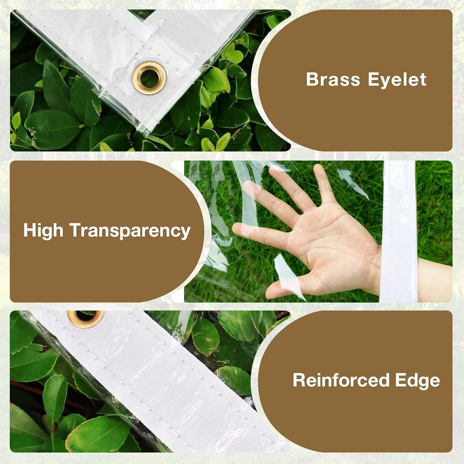 Clear Tarp 8x10ft Heavy Duty Waterproof Clear Tarp with Grommets, 14Mil PVC Vinyl Tarpaulin Outdoor Windproof Transparent Tarp Cover for Patio Porch Enclosure Garden Greenhouse Camping Chicken Coop