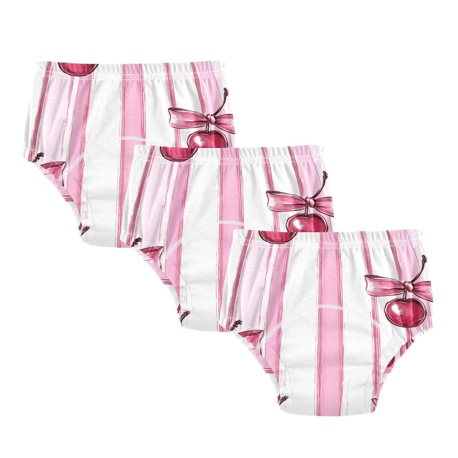 Coikll A Seamless Pattern Red Cherries Tied with Bows Toddler Training Underwear Waterproof Baby Pee Pants -4T