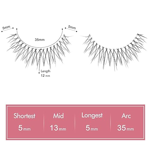 Miniatura 2 de Pestañas naturales con capucha ojos aspecto natural delgado y corto 3 pares de pestañas Q7