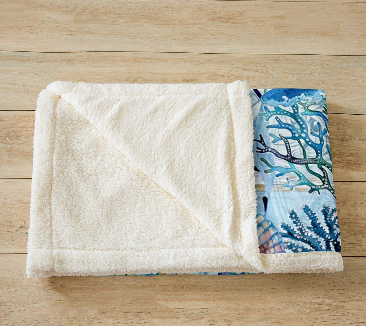 Feelyou Cute Whales Fleece Throw Blanket Queen 90"x90" Summer Ocean Marine Animals Underwater World Sherpa Blanket Plush Fuzzy for Bed Sofa Couch Chair Living Room
