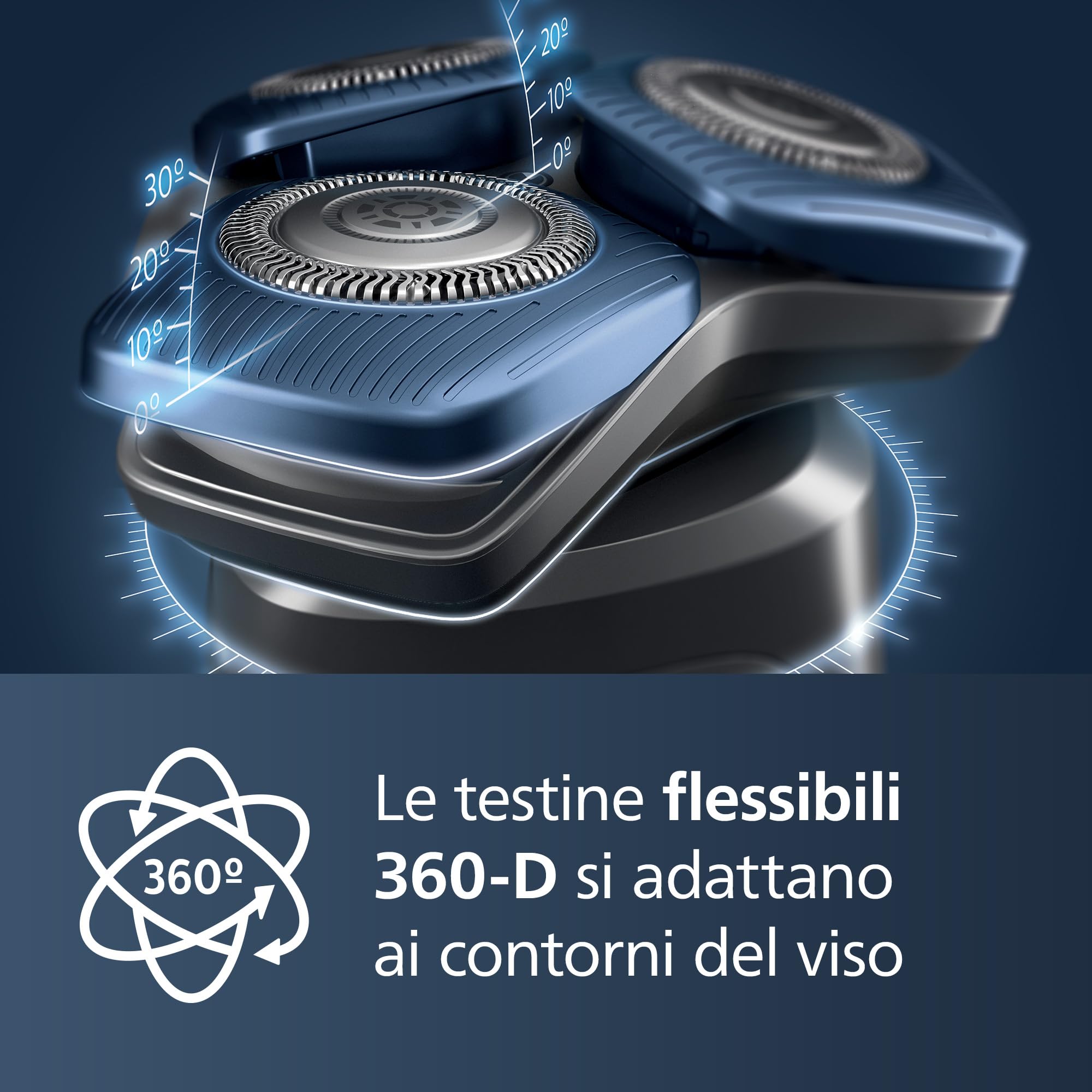 Philips Shaver Series 7000 - Rasoio elettrico da uomo, umido e asciutto, con tecnologia SkinIQ, rifinitore a scomparsa, base di ricarica, custodia da viaggio e spazzola di pulizia