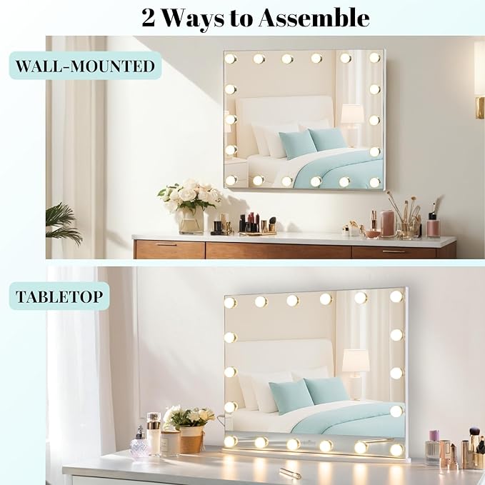 Espejo de Maquillaje con Luces LED LUXFURNI 23.6" x 20.5", 3 Modos de Luz miniatura 7