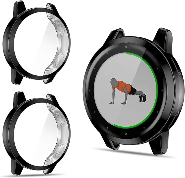 CAVN Screen Protector Compatible with Garmin Vivoactive 4 (Not for Vivoactive 4S), 2-Pack Protective Case Cover Protector Soft TPU Bumper Shell for Vivoactive 4 Smartwatch