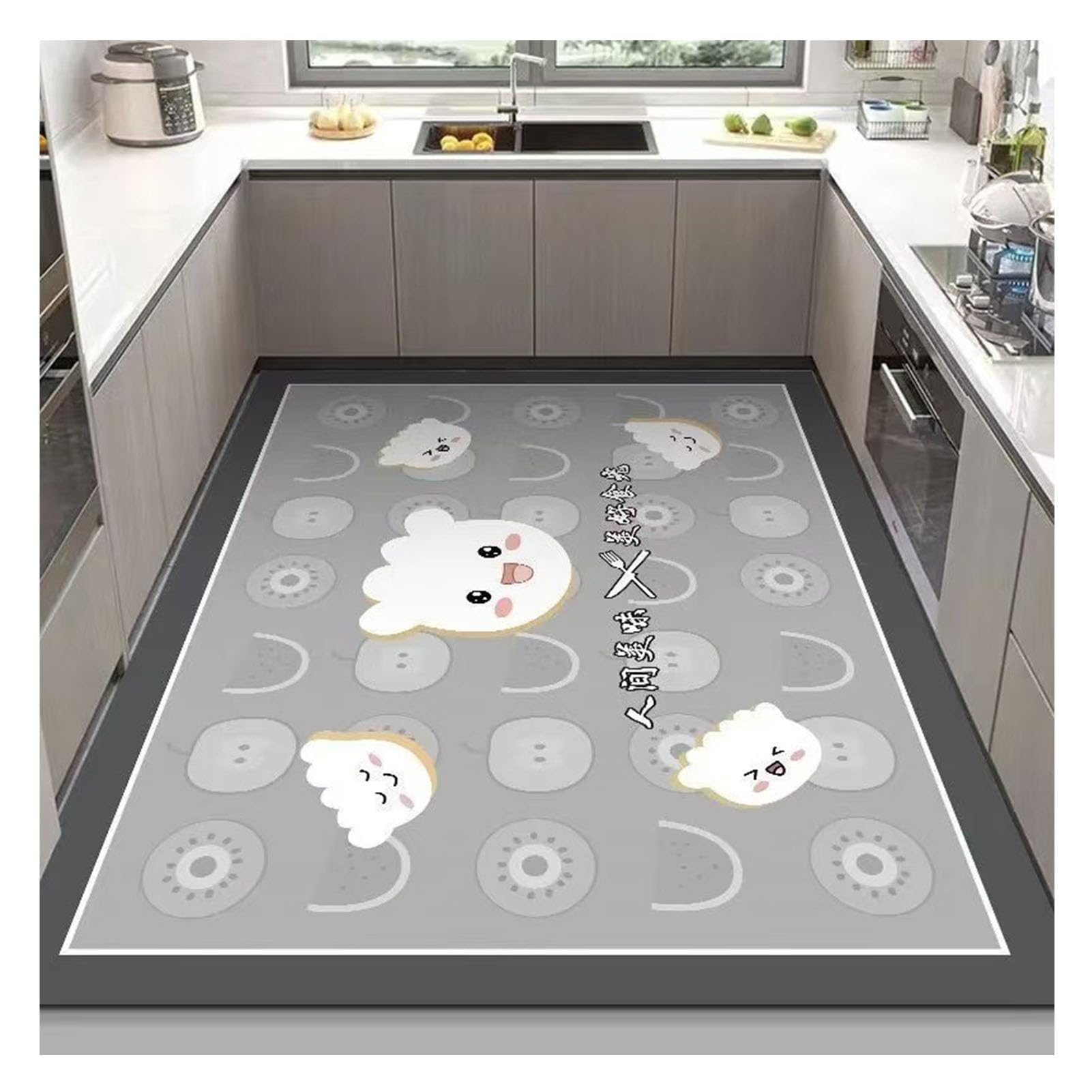 Tapis de bain en diatomée long pour sécuriser la cuisine et le bain