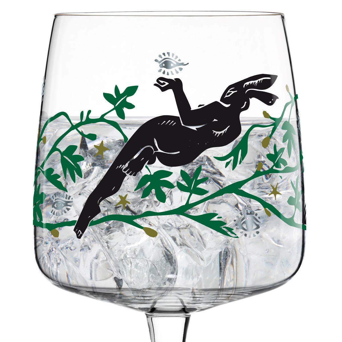 Ritzenhoff Gin Ginglas 2er Set Frühling 2020 von Karin Rytter Affe und Hase mit Glasreinigungstuch