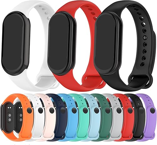 EWRGGR Correa de repuesto para Xiaomi 8 accesorios deportivos, correa de reloj de TPU clásica de 12 colores con hebilla de acero inoxidable para