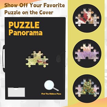 Puzzle Storage for 1000pcs with Central Mesh Window,Puzzle Holder with 5 Set Puzzles Stickers,Labeling Tabs and DlY Name Card Pocket,28.3 * 21in(Inner Page Size)