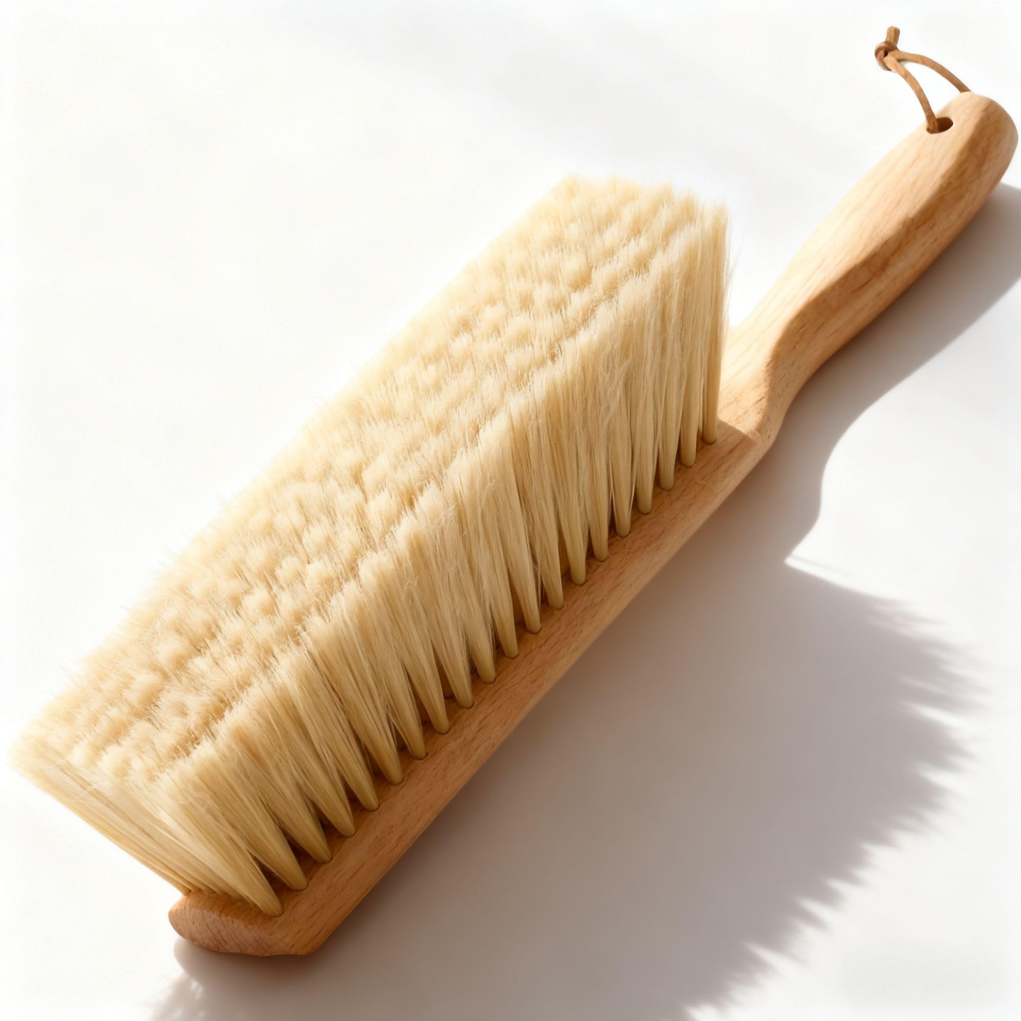 Foxtail - Cepillo de banco para limpieza de construcción y acabado de azulejos, mango de madera resistente, barrido ancho, bucle para colgar, 14 pulgadas, también para carpintería y mostradores