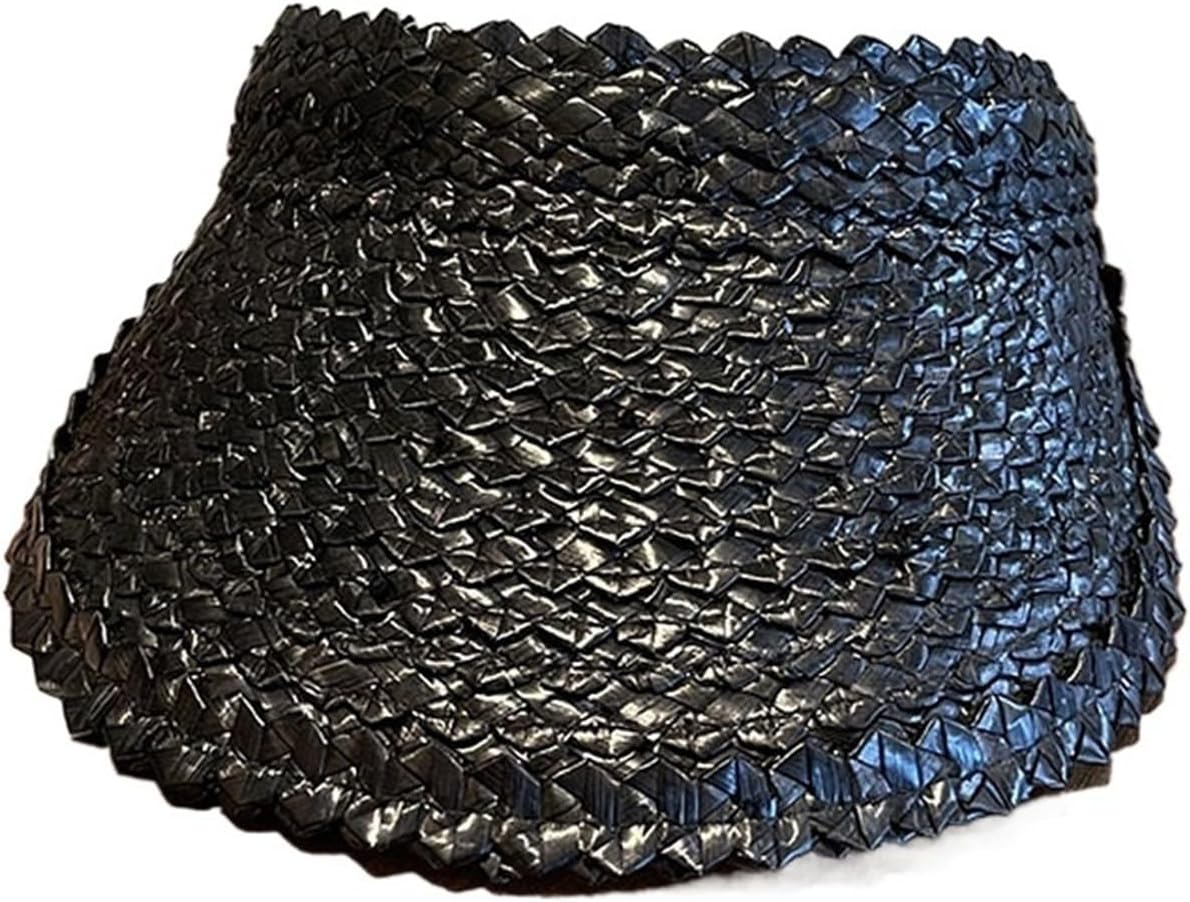 Sun Visor Hat for Women Natural Palm Leaf Visor Wide Brim Sunshade Summer Straw Beach Hat Derby Vacation Hat