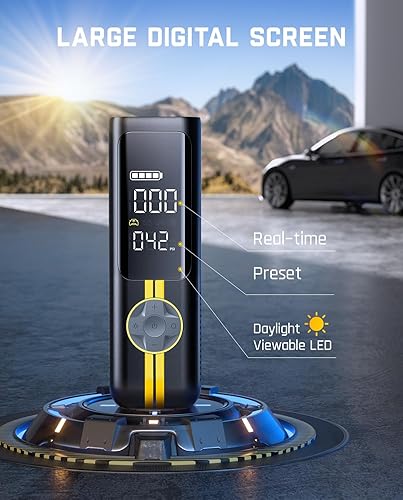 Miniatura 7 de Fanttik X8 APEX EV Inflador de neumáticos Bomba de aire portátil, inflado 2 veces más rápido, compresor de aire inalámbrico de 150 PSI con batería