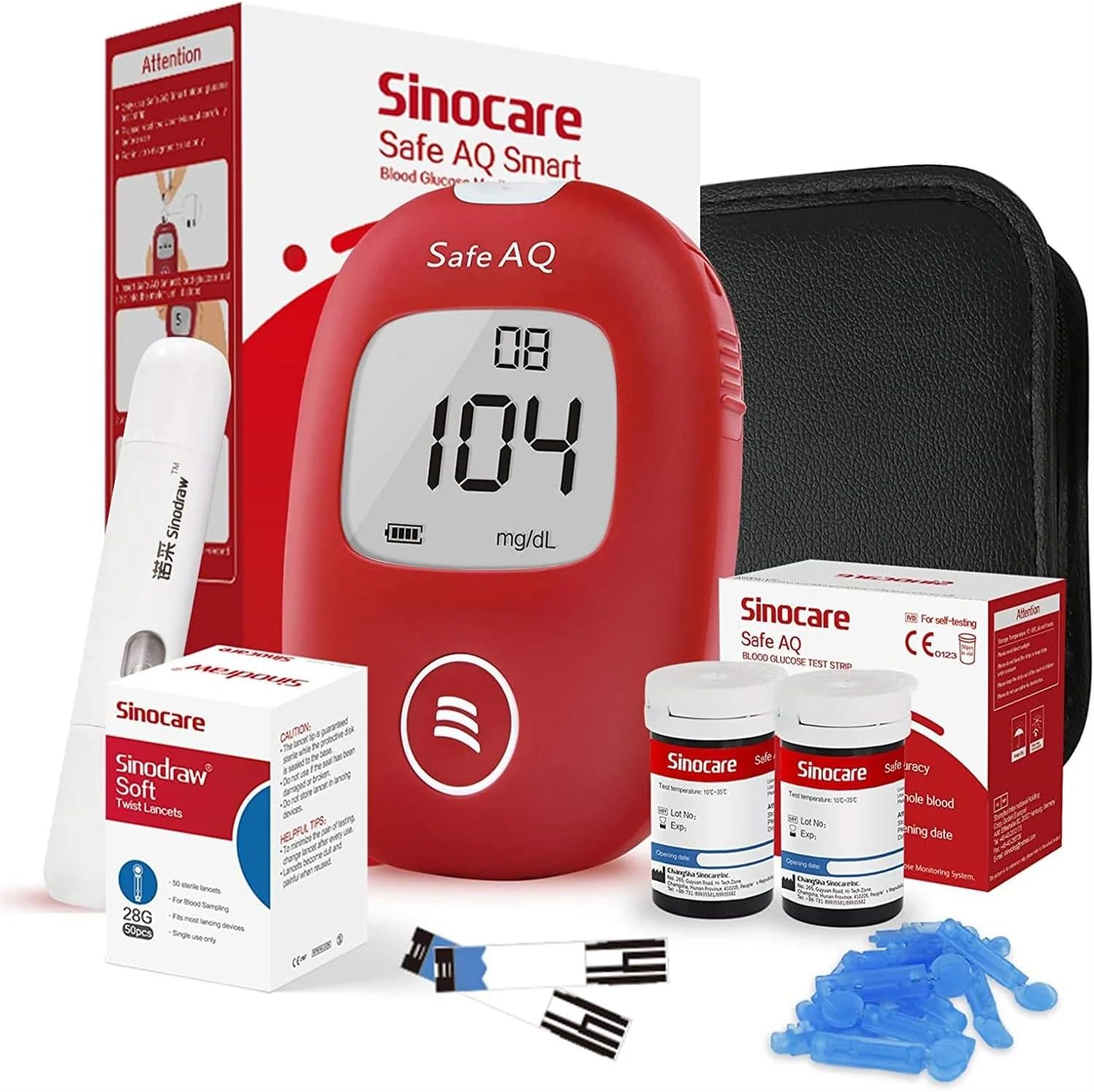 SAFE AQ SMART Blood Glucose Monitor/Machine | With 50 Strips and Lancets, One Lancet Device | No Coding, Measurements of Blood Sugar/Diabetes levels are fast, accurate and reliable