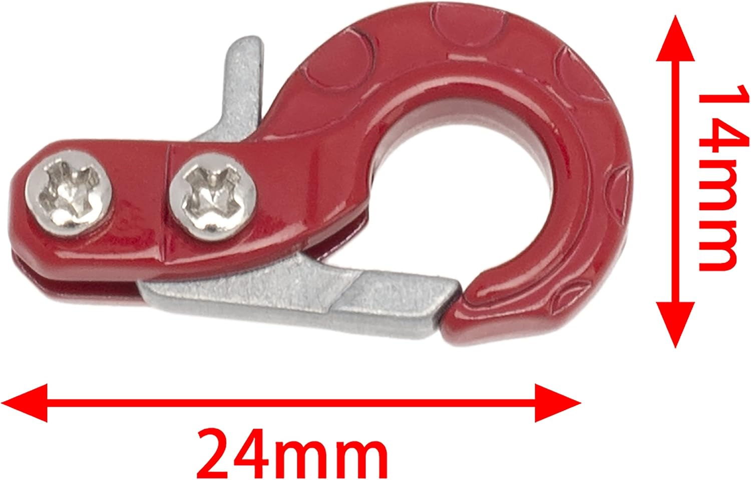 RC Crawler Winch Hooks, Metal Trailer Tow Hook for 1/10 RC Car SCX10 Tamiya CC01 D90 D110 TF2 TRX4 Accessories (Red)
