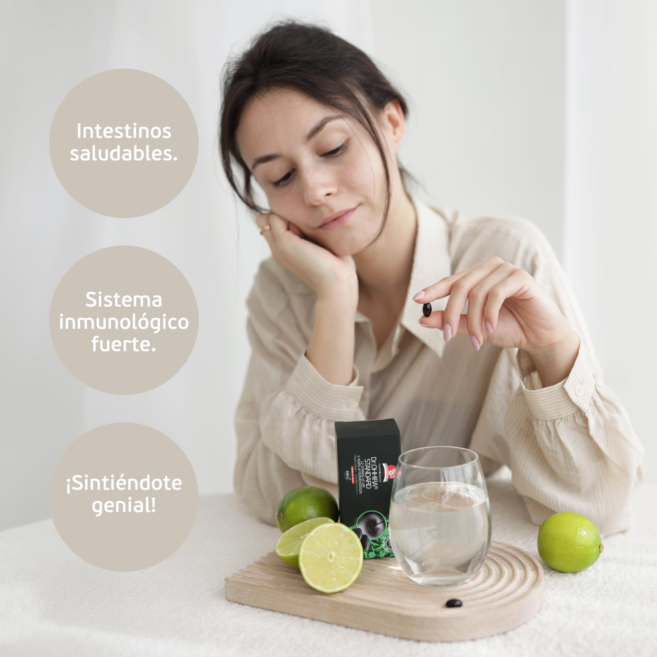 Standard Salud Intestinal - Probióticos, Prebióticos y Postbióticos en OM-X® - 3 Años de Fermentación Sin Calefacción de 12 Cultivos Bacterianos Vivos Con 14 Frutas, 60 Cápsulas