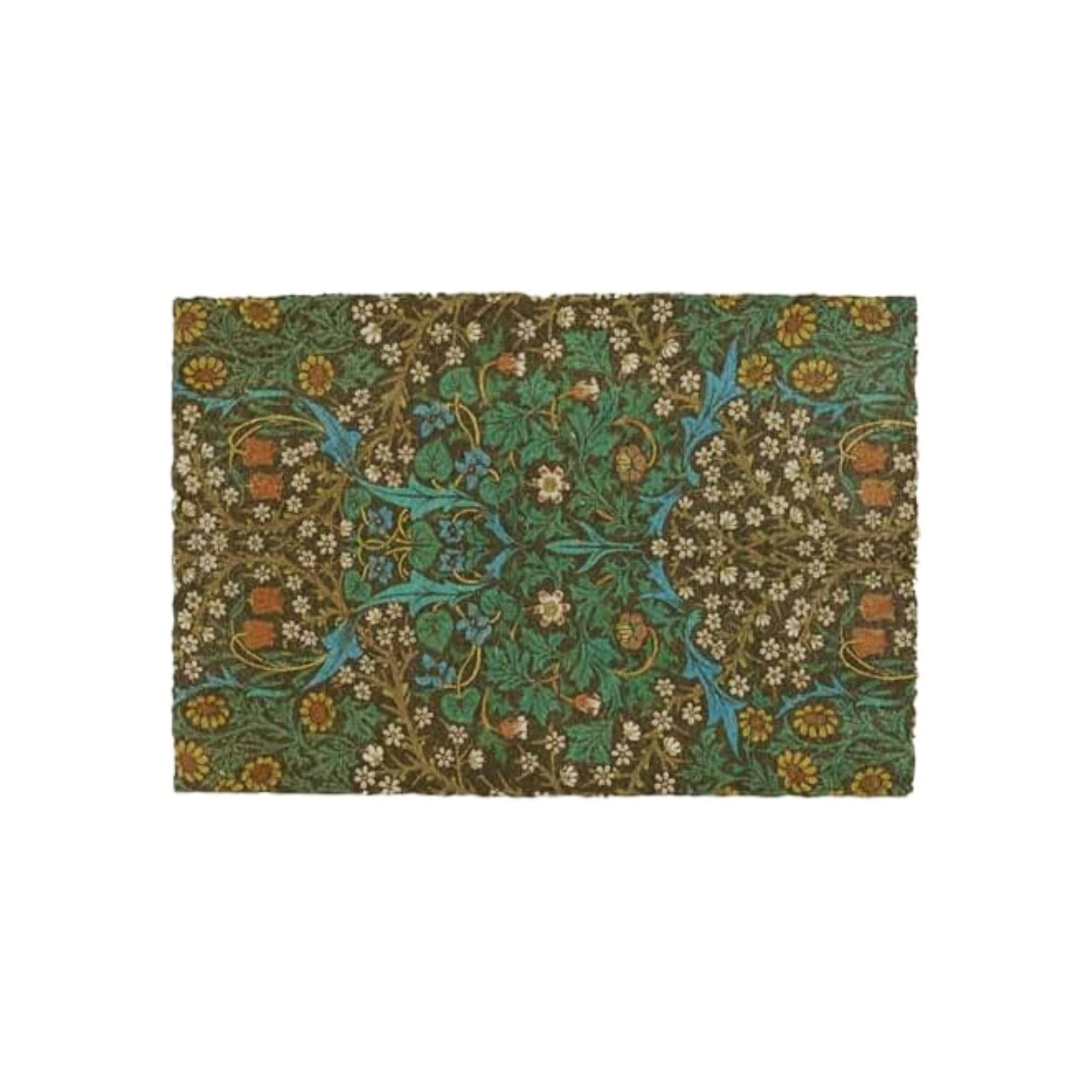Artsy Mats William Morris Tulips Coir Door Mat 60 x 40 cm – Natural Coconut Fibre Doormat | Heavy Duty Non Slip Outdoor Entrance Mat | Eco Friendly Dirt Trapping Entryway Mat | Weather Resistant
