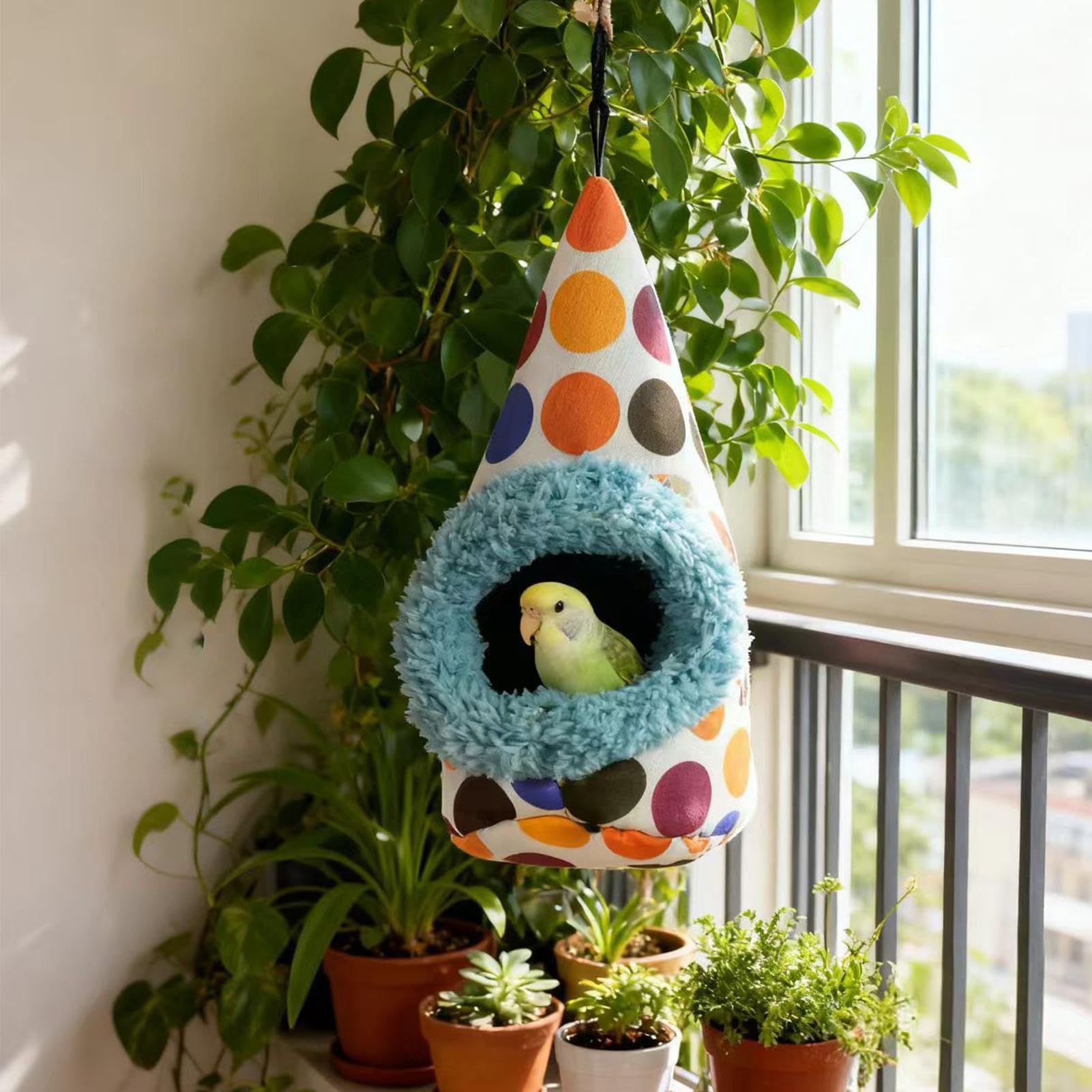 Nid d'Oiseau pour Cage | Lit en Forme de Maison en Peluche pour Perruches - Nid en Peluche pour Oiseaux | convient à la Maison, au Lit d'Hiver, à l'Inséparable, Calopsitte, Conure, Canari, Chardonnere