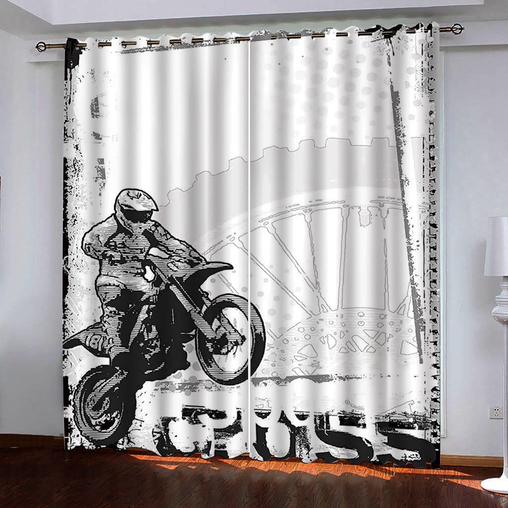 Rideau occultant oeillets 140x260 cm lot de 2 blanc moto pour chambre et salon