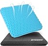 Gel Seat Cushion 43 x 39 x 4 cm Double Layer Gel Cushion with Honeycomb Structure Breathable & Pressure Relief Orthopaedic Seat Cushion for Office Chair Car Wheelchair and Home Azure Blue