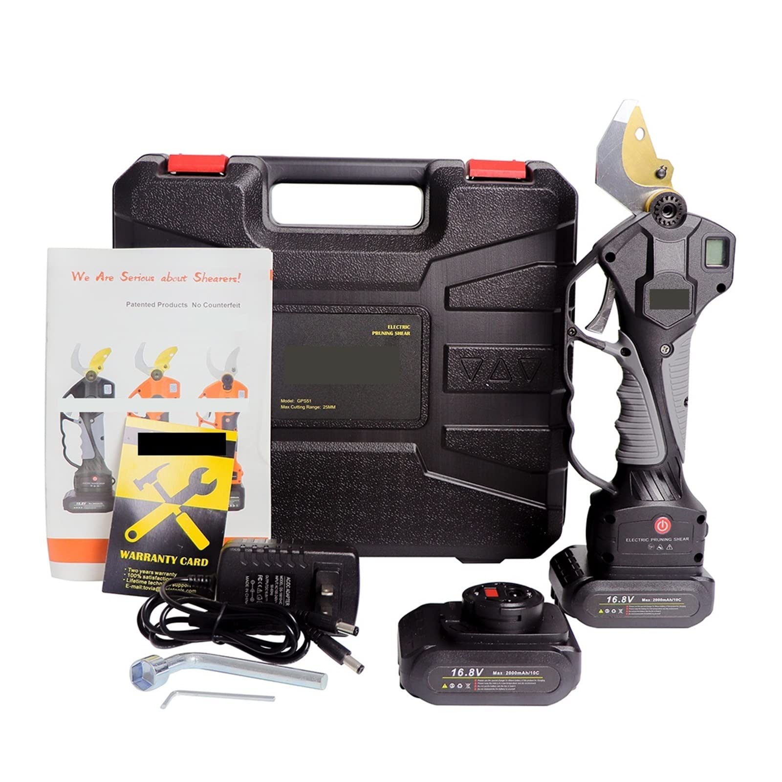 25mm 16.8V Lithium-ION sans Fil électrique sécateur Efficace sécateur Arbre fruitier bonsaï Coupe de Branche(Shears(Case))