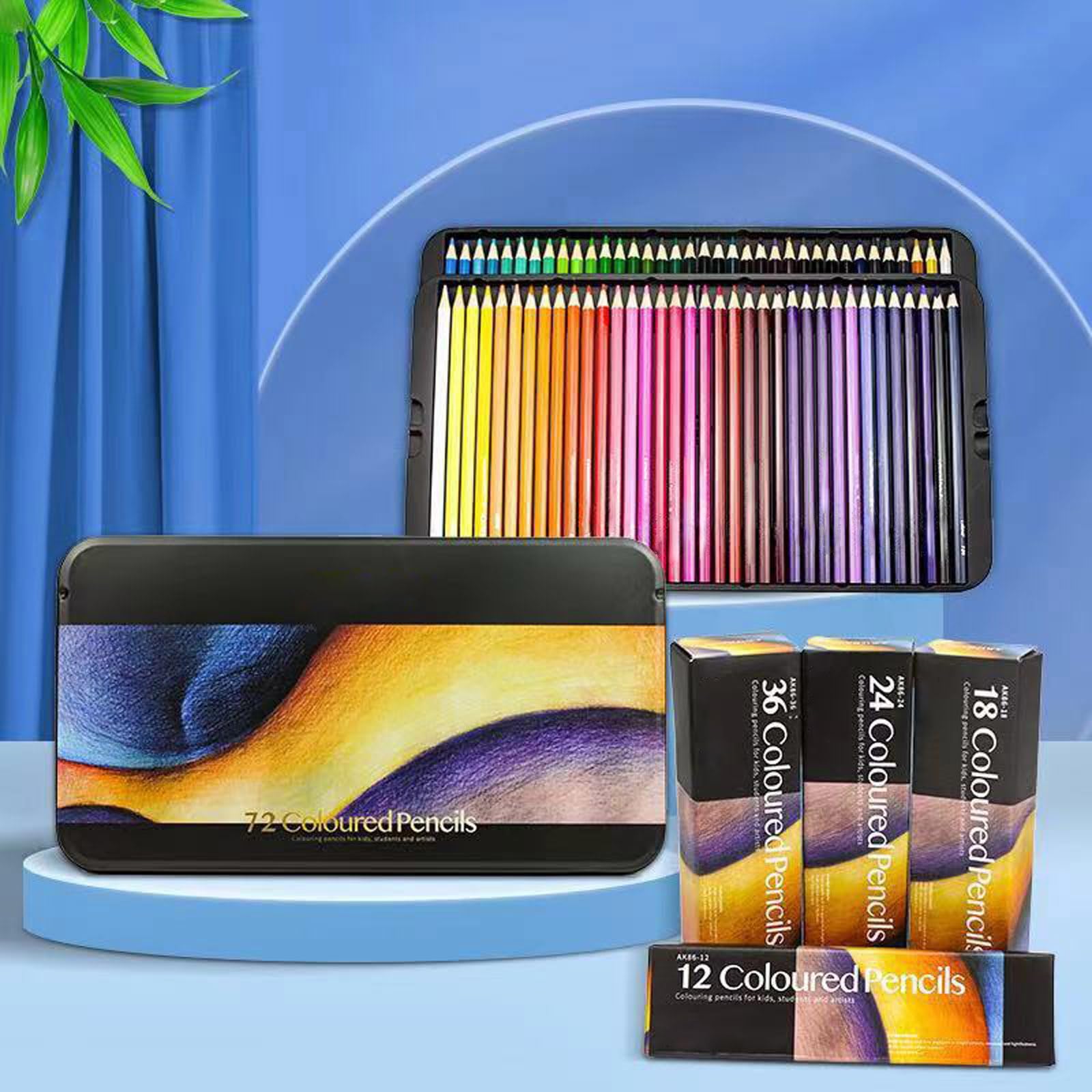 Crayons de couleur à base d'huile, crayons à dessin doux, 72
