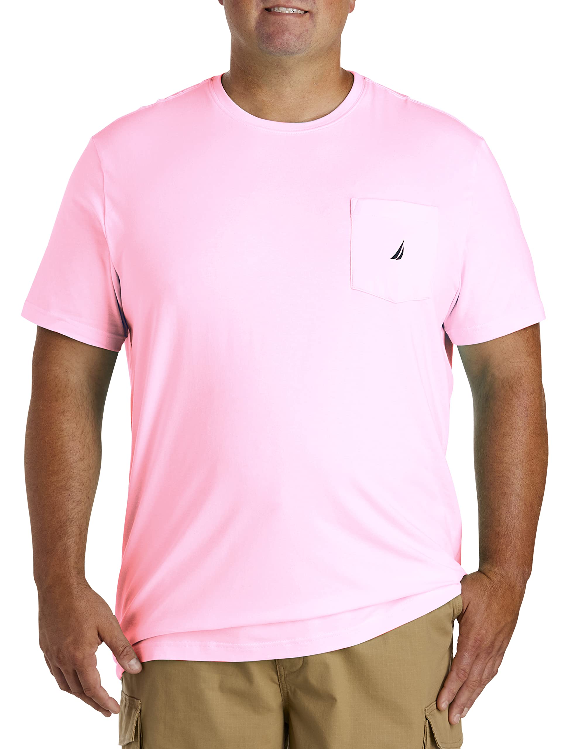 nautica men's solid crew neck short sleeve pocket t shirt