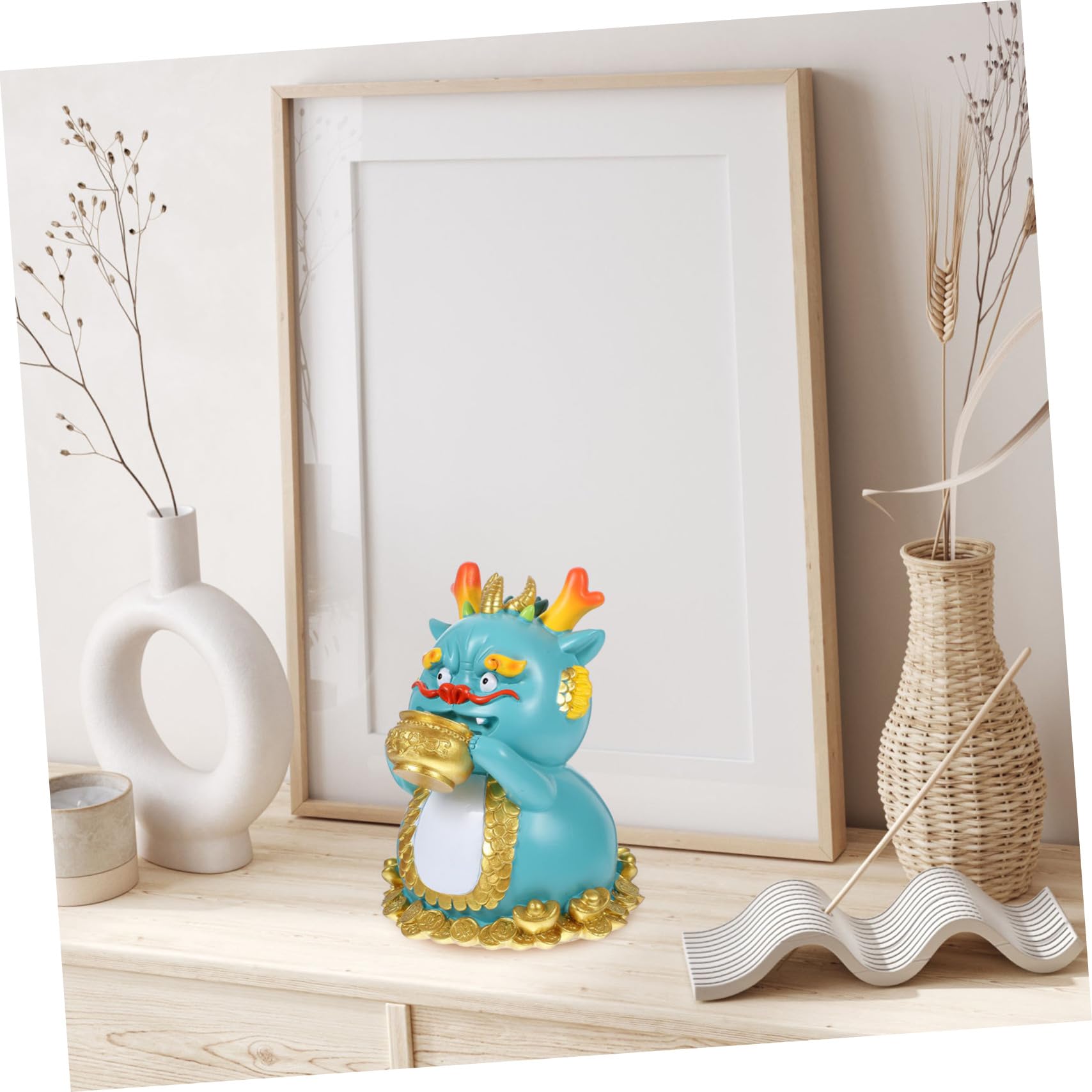 FRCOLOR Drachen-spardose aus Kunstharz Münzsparglas zum Öffnen Deko für Wohnzimmer Geschenk zum Chinesischen Neujahr