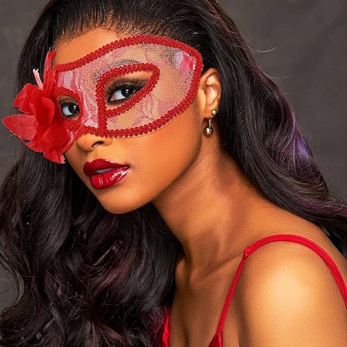 Miniatura 9 de Tgirls Máscara de mascarada para mujer, máscaras de encaje de flores, máscara sexy para ojos, disfraz de fiesta, baile de graduación, máscara facial