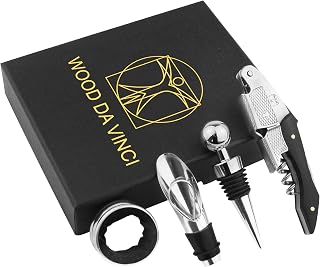 Wine Bottle Opener Set – Stainless Steel Corkscrew, Wine Stopper, Drip Ring, and Wine Pourer in a Stylish Gift Box – Perfect Wine Accessories for Enthusiasts & Gifts