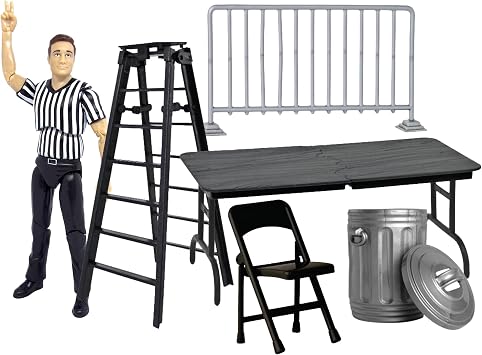 Ultimate Referee & Set of 5 Accessories for Wrestling Figures