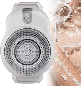 Wall Mounted Back Scrubber, Electric Back Exfoliating Bath Wash Pad, 18CM Large Brush Head, 2-Speed Adjustment, for Exfoliating Deep Cleansing & Back Massage