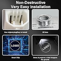 Vista 3 de 4 luces para puerta de automóvil que no se desvanecen compatibles con Infiniti, luces de proyector ultra brillantes de RCBDCYGJ