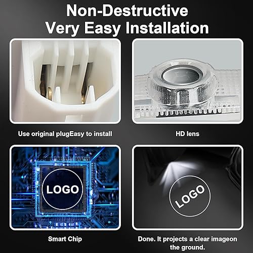 Miniatura 3 de 4 luces para puerta de automóvil que no se desvanecen compatibles con Infiniti, luces de proyector ultra brillantes de RCBDCYGJ para QX5056607080,