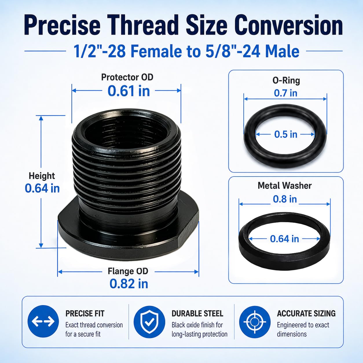 Thread Reducers - 1/2" to 5/8" Adapters (4 Pack) -2 Thread Reducers - 1/2" to 5/8" Adapters (4 Pack) -2