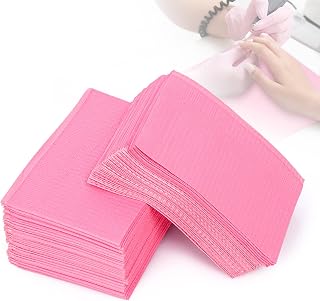 Disposable Nail Mat 50PCS Foldable Towel Pads for Acrylic Nails Tip Gel Polish Waterproof Table Clean Layer Pad Sheets for Nail Salon Home DIY Manicure, Pink