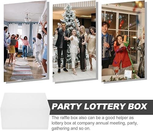 Miniatura 8 de ABOOFAN Caja de plástico para rifas, caja de boletos de lotería, urna vacía, caja de sugerencias, caja de donación, caja organizadora de escritorio,