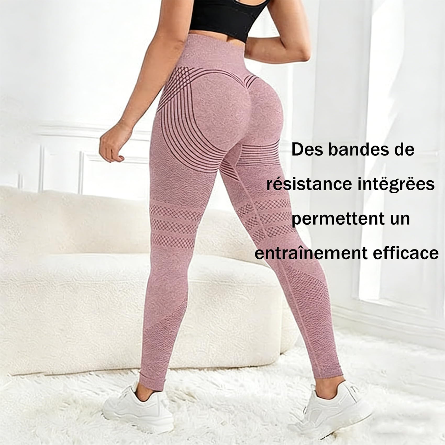 DZ'HUE Leonie and Co Leggings, Women's 3D Anti-Cellulite Leggings, avec Compression, Modelage 3D, Effet Push-Up, Sculpte Votre Silhouette