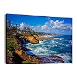 Canvas Wall Art Prints oregon coast shoreline depoe bay rocky cliffs oregon view Large Framed Artwork Wall Paintings Pictures Posters 24