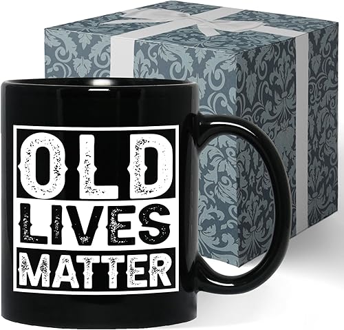 Old Lives Matter - Taza de café de 11 oz, regalos para hombres mayores, regalos para personas mayores, regalos divertidos para abuelos, Día del